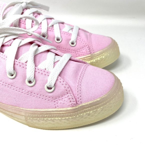 Converse Ctas Ox Women Cherry Blossom Pink Gold Canvas Low 666871C used - Picture 9 of 10
